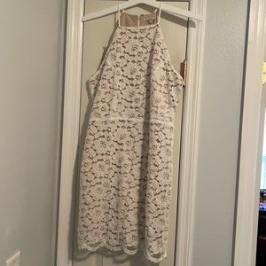 Charlotte Russe white lace fitted dress